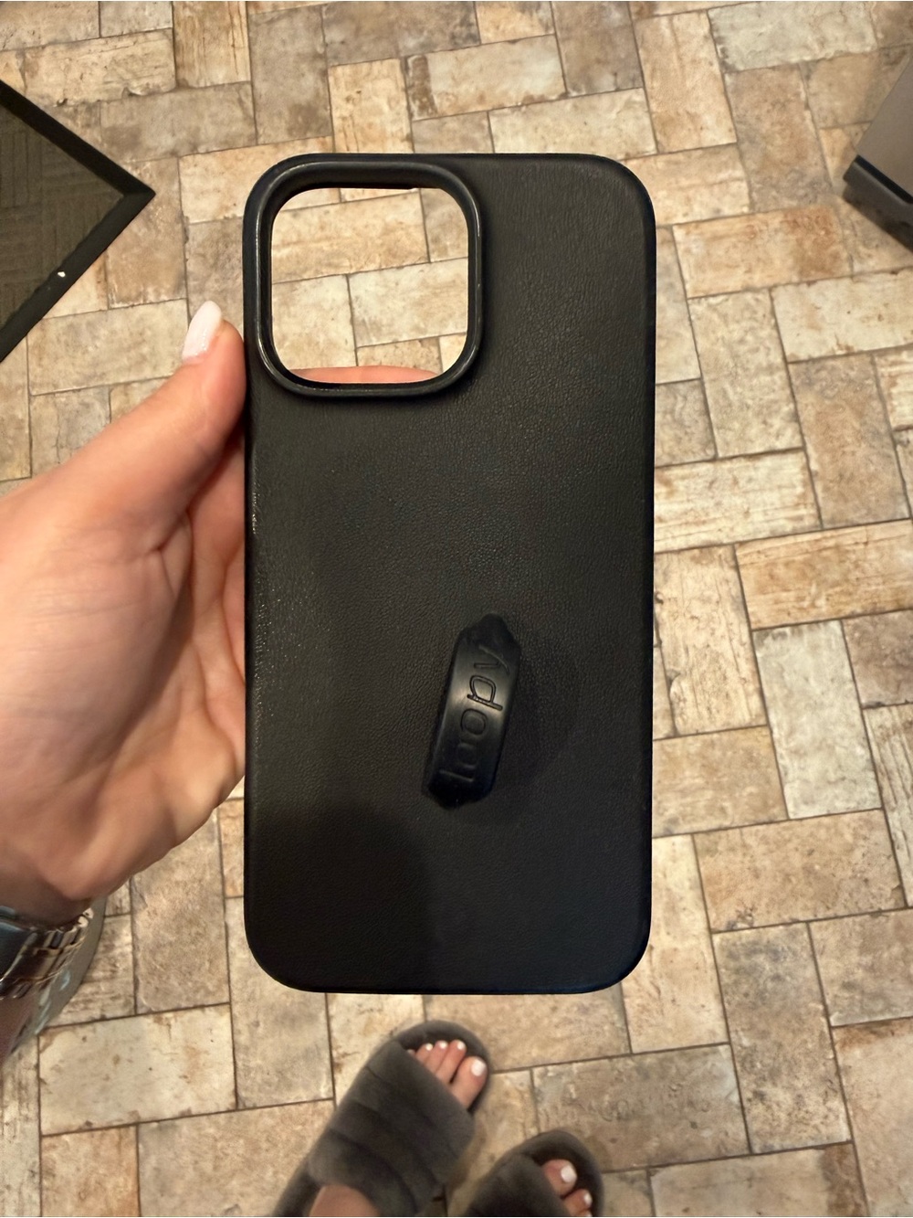 Loopy Pebbled “Leather Feel” Black Onyx - Apple iPhone 16 Pro Max Lefty Case